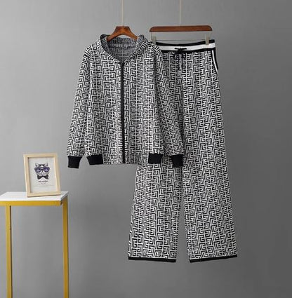 Two Piece Casual Zipper Coat & Trouser