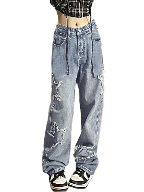 Baggy Jeans for Women Star Jeans Y2k Jeans Baggy Cargo Jeans Women Cute Jeans for Teens