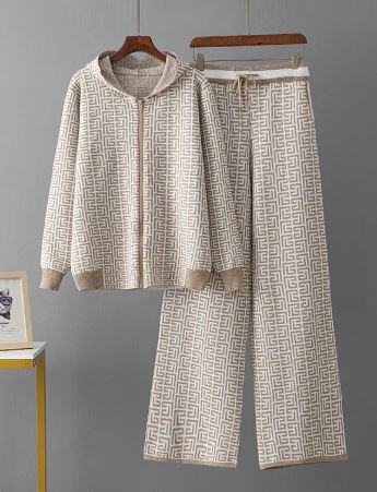 Two Piece Casual Zipper Coat & Trouser